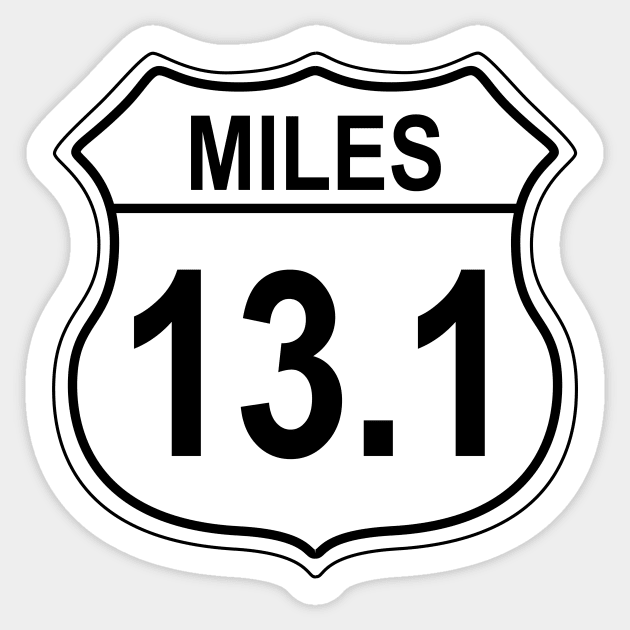 13.1 Mile Half Marathon US Highway Sign Sticker by IORS